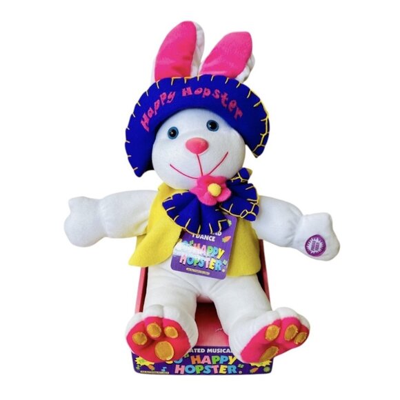 Vintage Dan Dee Happy Hopster Easter Bunny Plush 16'' Sings Dances Tested - Picture 1 of 8